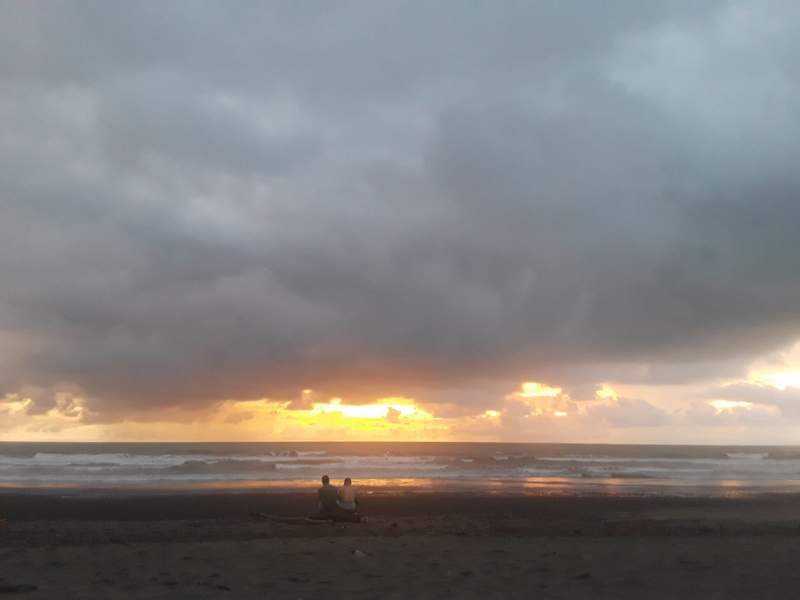 The beach sunset