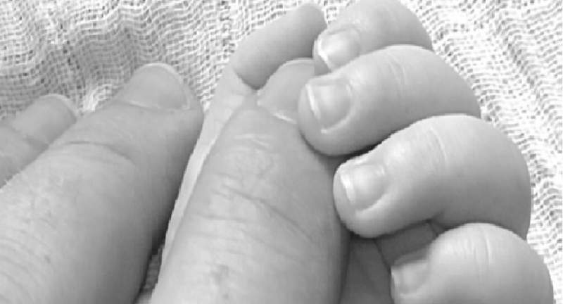 Mother and child hands
