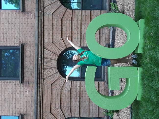 [Posing with the GO letters at GoWeek!]