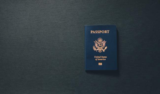 US Passport lying on a desk
